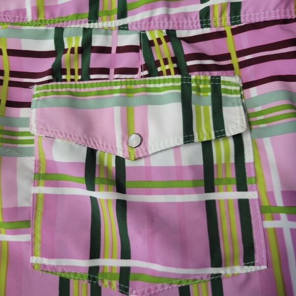 Agua Doce Shorts Womens Medium Plaid Swim Boardshorts Brazilian Beach Swimwear - Picture 10 of 11